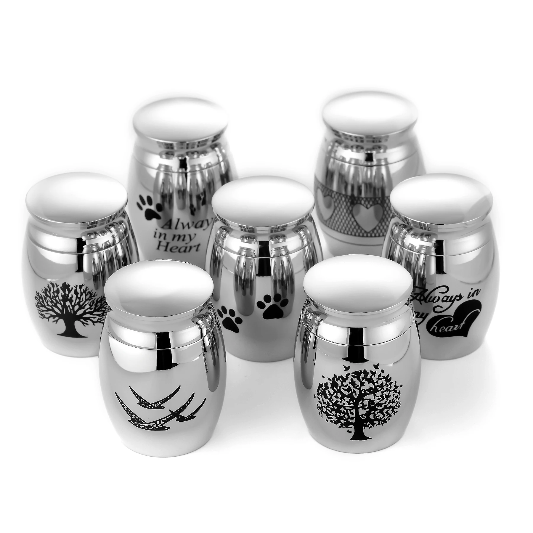 316 Stainless Steel Cremation Urn-Funeral Holder Keepsake High Polished Human Pet Ashes