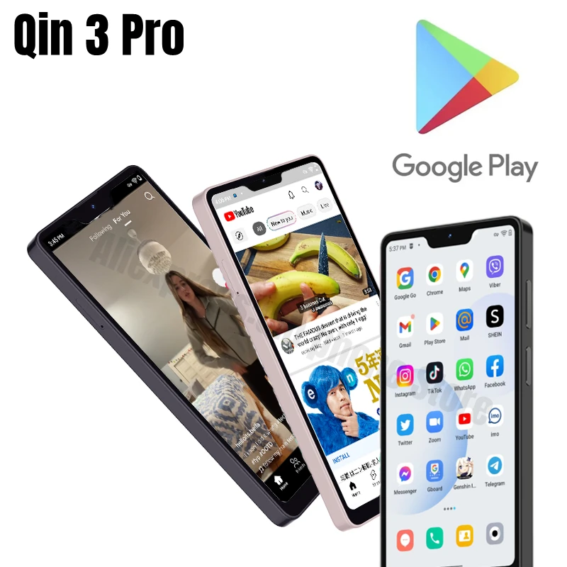 Qin 3 Pro Google Play Store Android Touch Screen Smart Phone google play hisense a5c android 9 0 smart phone muilt language color eink display protect eye ebook reader kindle yota facenote