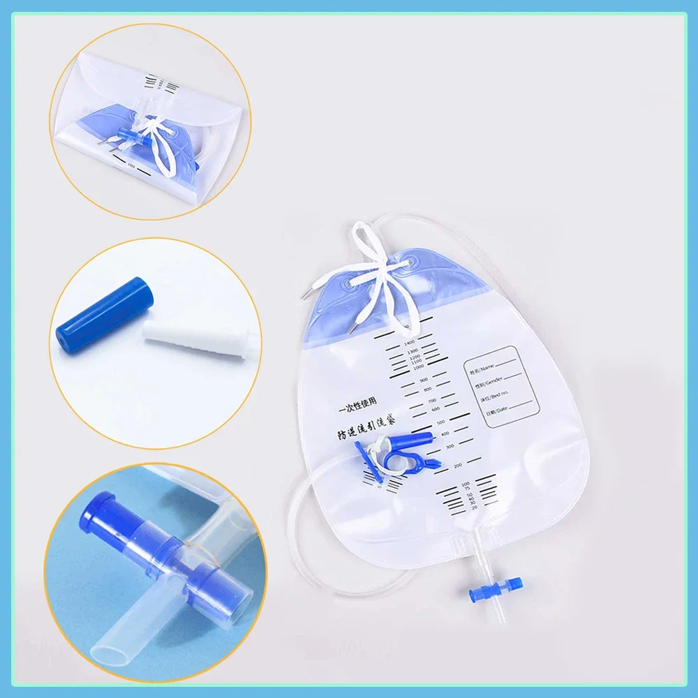 10pcs Urinary Drainage Bags 750/1500/2000ML Anti-Reflux Urine Collector Wearable Men Elderly Disposable Sterile Urine Bag