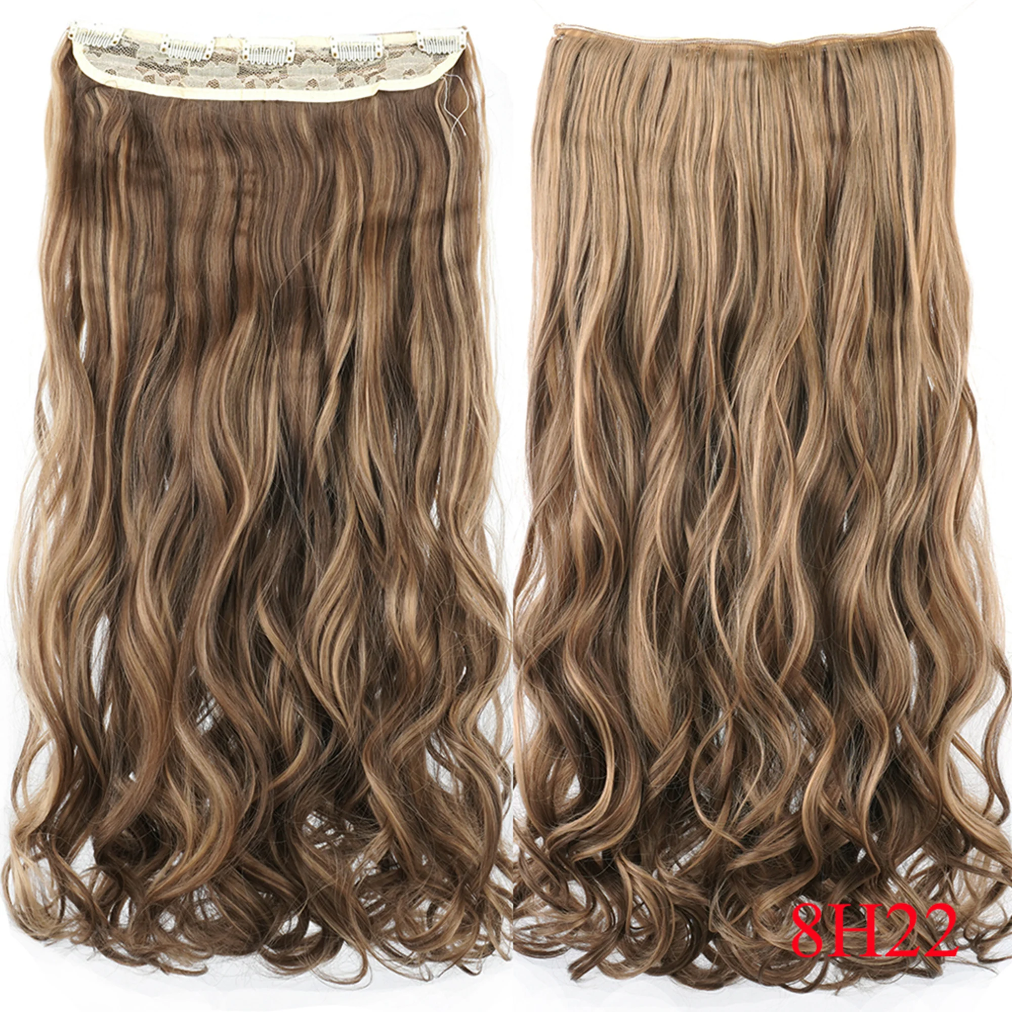 28'' 160g Capelli sintetici lunghi spessi ondulati grigi Clip in estensioni per capelli Un pezzo Capelli sintetici Clip in estensioni per donne_voghion.com