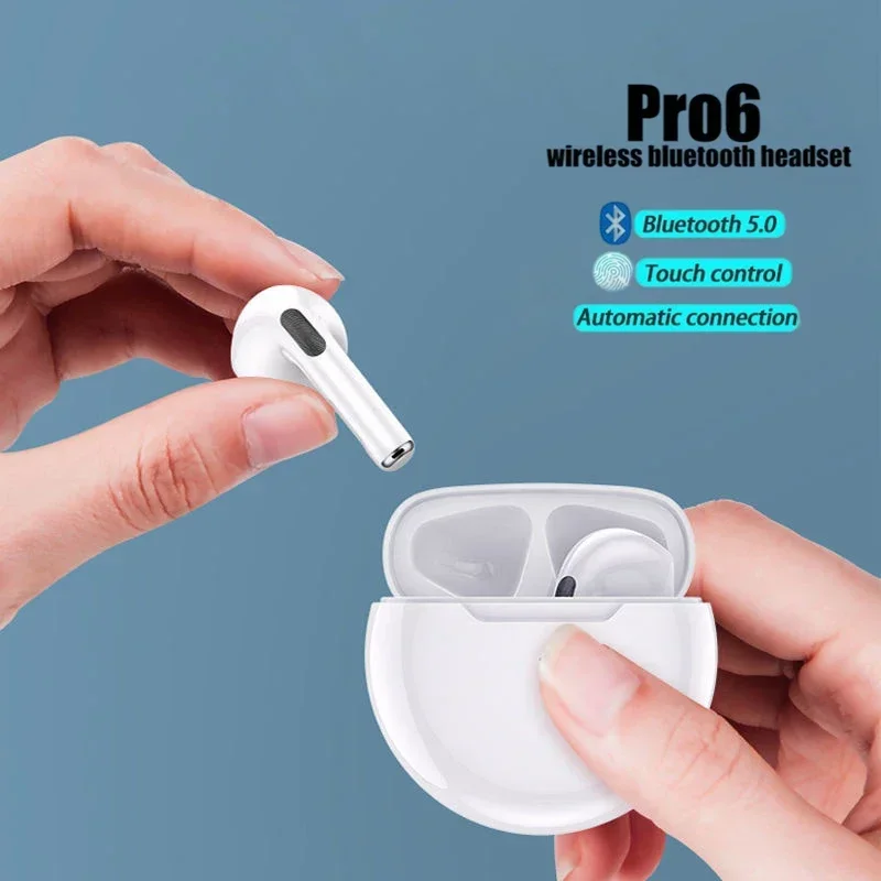 

Новые беспроводные наушники Pro 6 TWS с микрофоном, наушники Bluetooth, Спортивная гарнитура для бега для Apple iPhone Xiaomi Pro6, наушники