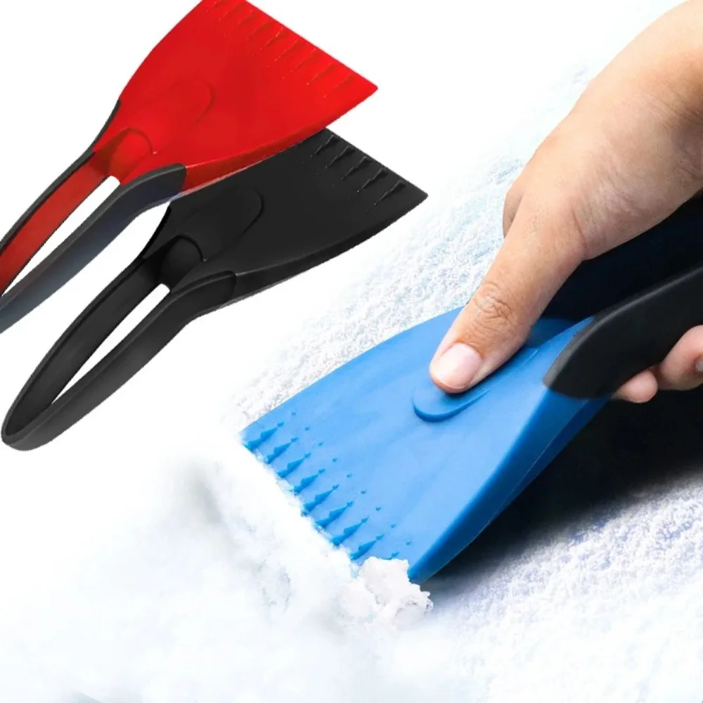 Car Ice Scrapers Silicone Soft Handle Snow Shovel Winter Snow Cleaning Squeegee Tools Durable Multifunctional Auto Accessories