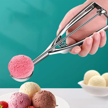 Ice Cream Scoop with Trigger Stainless Steel Cookie Scoop for Baking Fruit Cookie Dough Cupcake 2