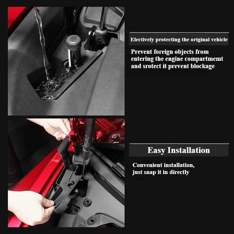 Car Front Trunk Hood Water Guide Device Anti Clogging Cap Debris Filtration Protective Cover for Tesla Model 3 Highland