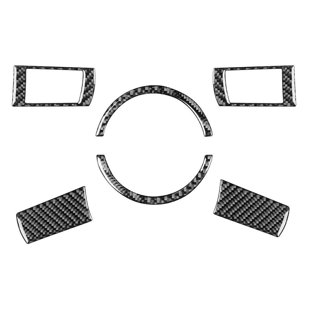 

6pcs Carbon Fiber Steering Wheel Kit Cover Trim Type-B Fits For Chrysler 300 300C- 2005-2007 Anti-scratch Car Parts& Accessories