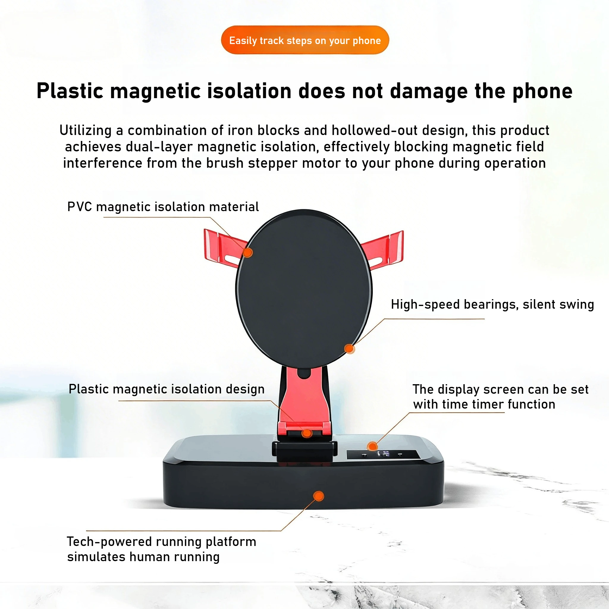 Automatic Smart Variable-Speed Smartphone Stand with LCD Display and Silent Operation