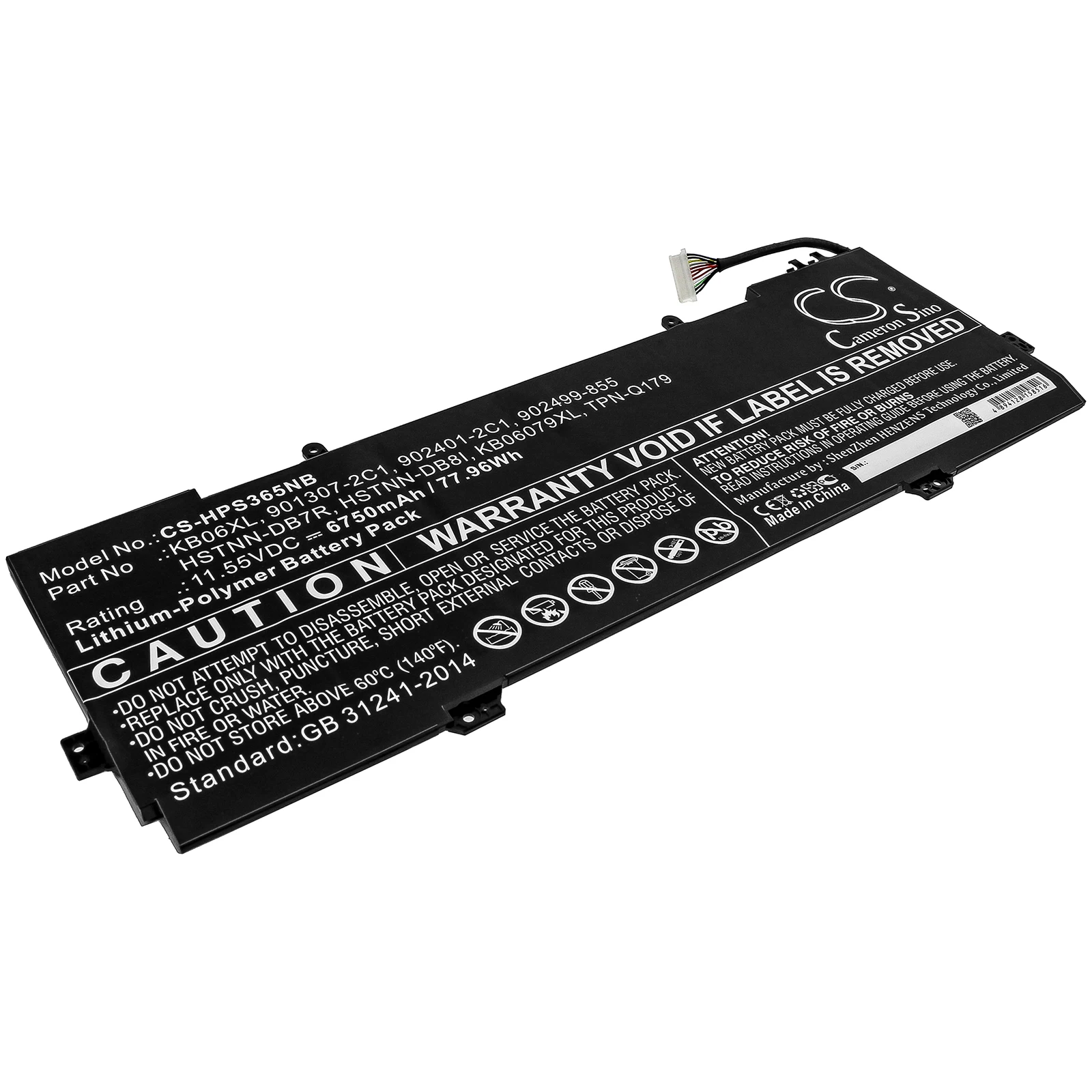 

CS 6750mAh/77.96Wh battery for HP Spectre x360 15 bl012dx,Spectre x360 15-b,Z6L01EA,Z6L02EA 901307-2C1,902401-2C