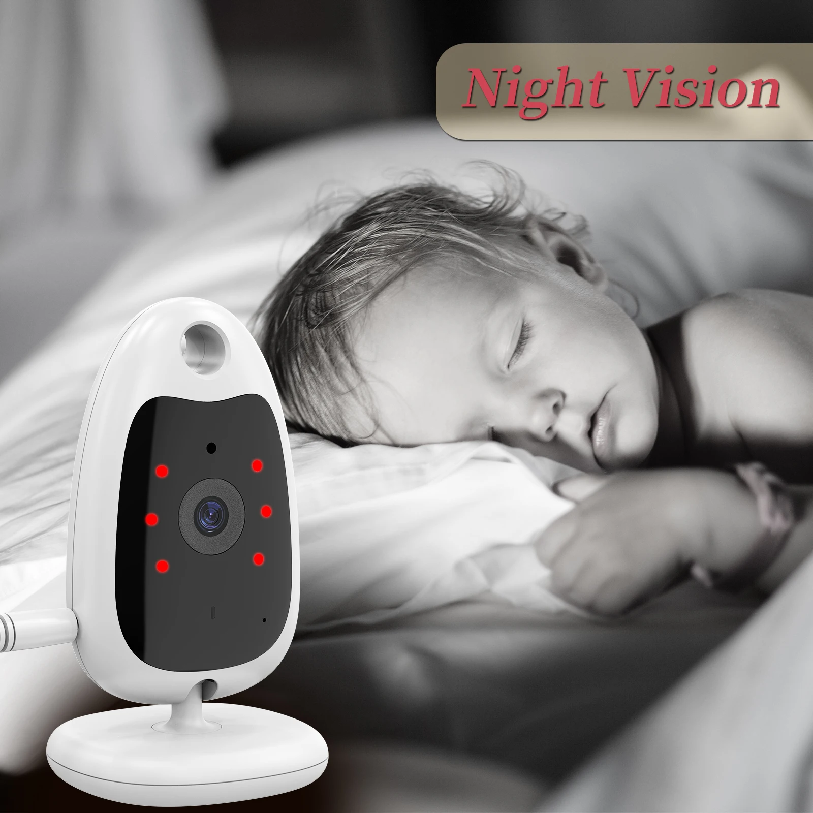 Wireless Video Baby Monitor Security Camera 2.0 inch 2 Way Talk NightVision IR LED Temperature Monitoring 8 Lullaby