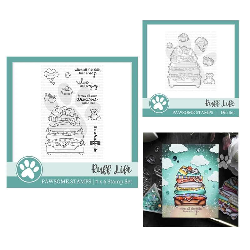 

Ruff Life August 2022 New Cutting Dies and Clear Stamps for Paper Making Scrapbooking Embossing Frame Card Craft Supplies