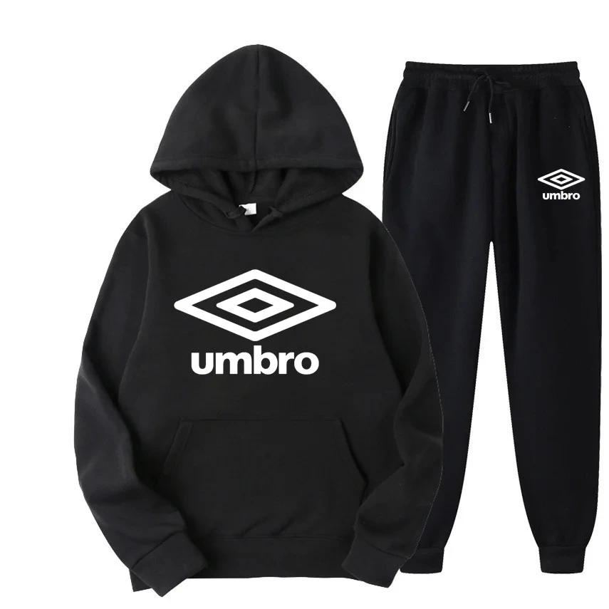 

2023 Autumn UMBRO Hooded Sweatshirt Suit Men Women Streetwear Casual Clothing Print Jogging Hoodies+Sweatpants Two Pieces Sets