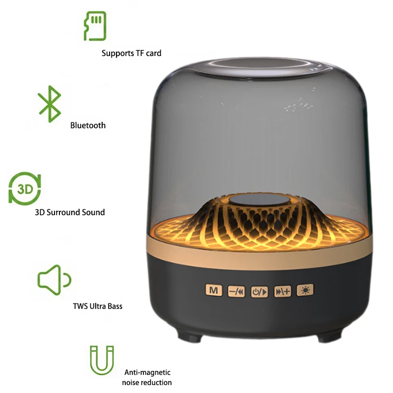 Portable Wireless Bluetooth Speaker With Led Light And Fm Radio_voghion.com