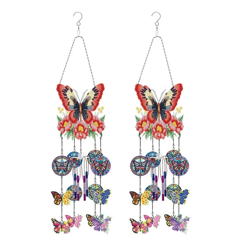 

Wind Spinner DIY Dotted Painting Wind Chime Double Sided Paint Hanging Ornament For Decor 2 Pieces