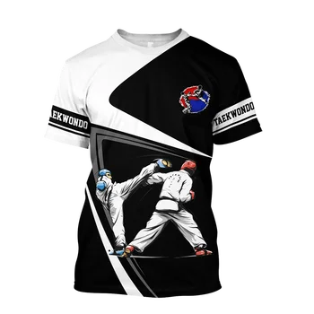 T-shirt 3D Stampa Taekwondo Modello Estate Per bambini O-Collo T-shirt Casual Cute Boy Girls Top Moda oversize Abbigliamento per bambini 1