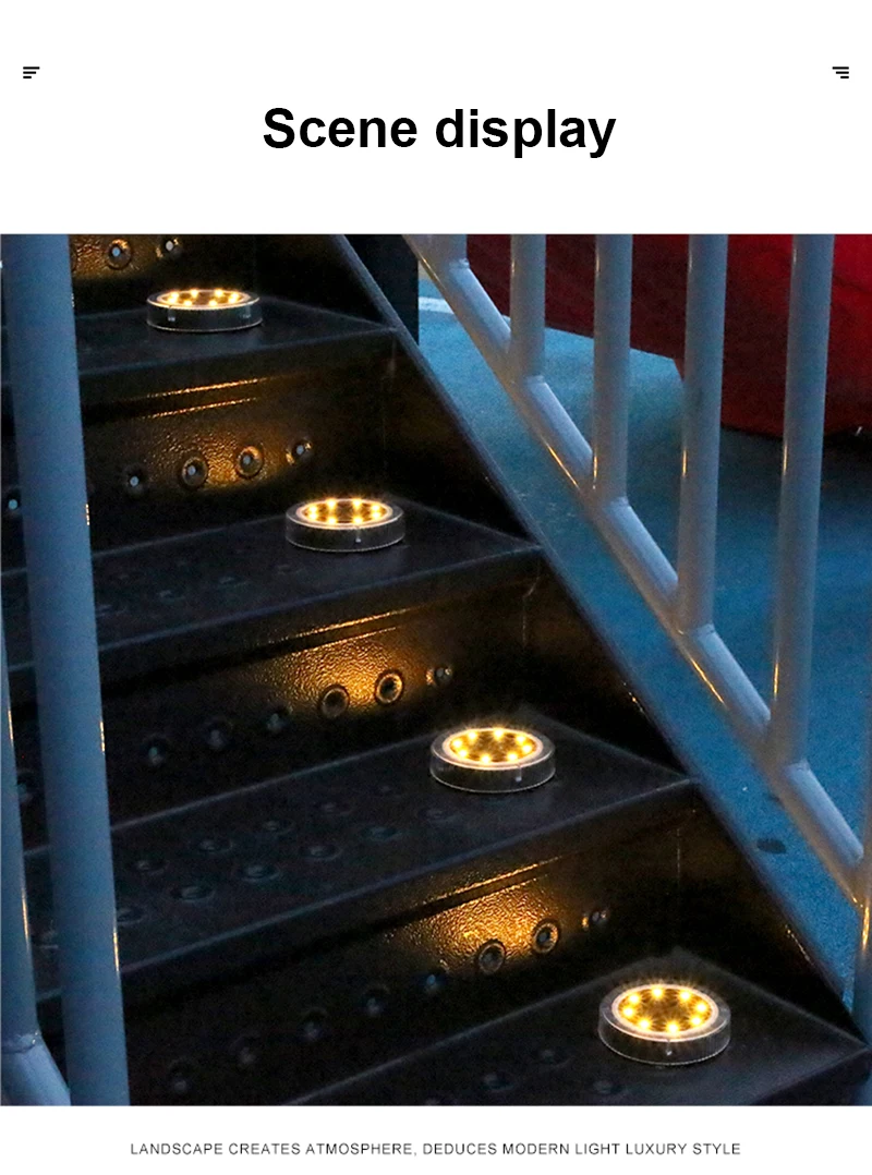 Garden Decoration Lamps Solar Power Disk Light Outdoor Garden Solar Underground Light