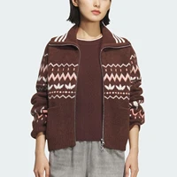 Veste tricotée ample à double fermeture éclair pour femme Adidas Clover authentique KS5985 2