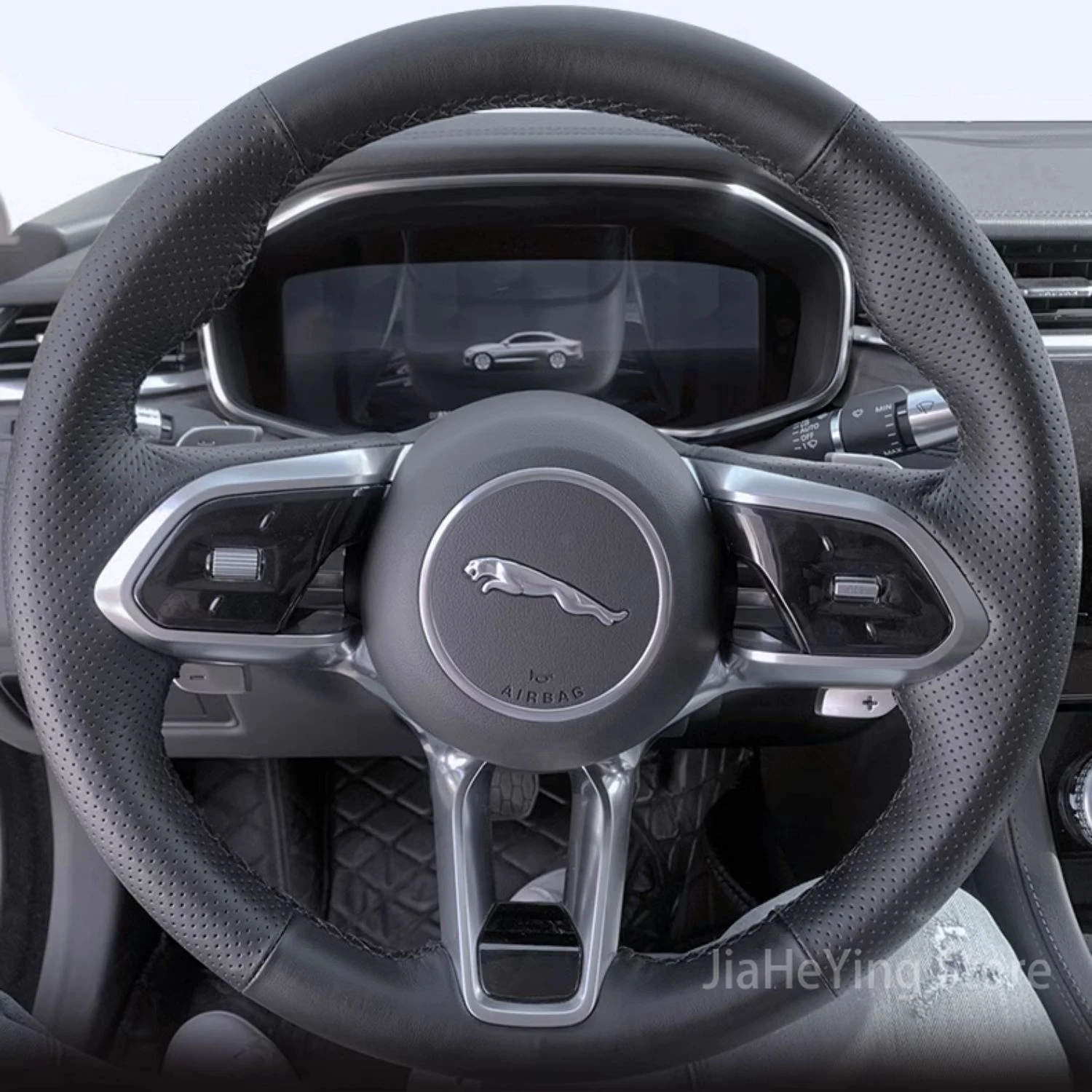 

For Jaguar XEL XFL F-pace XJL Epace Hand-stitched Non-slip Sweat-absorbing Steering Wheel Cover Accesorios Para Auto