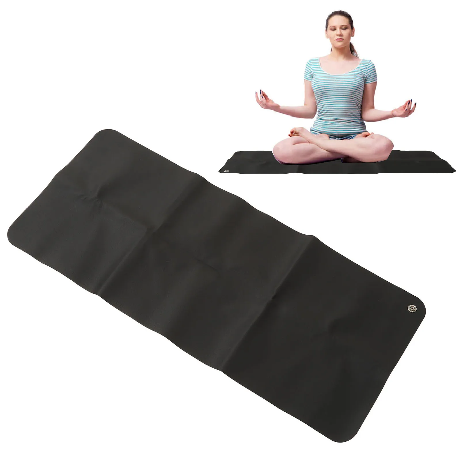 Grounding Mat Large Black Earthing Grounding Pad For Elderly Foot Therapy Relieving Anxiety Sleep Mat Sheet