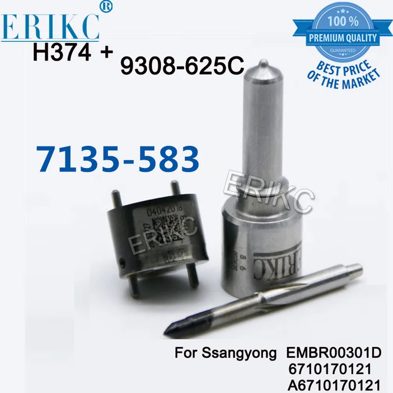 

ERIKC Fuel Injector Repair Kit 7135-583 Include Valve 9308-625C Nozzle H374 for Ssangyong EMBR00301D 6710170121 A6710170121