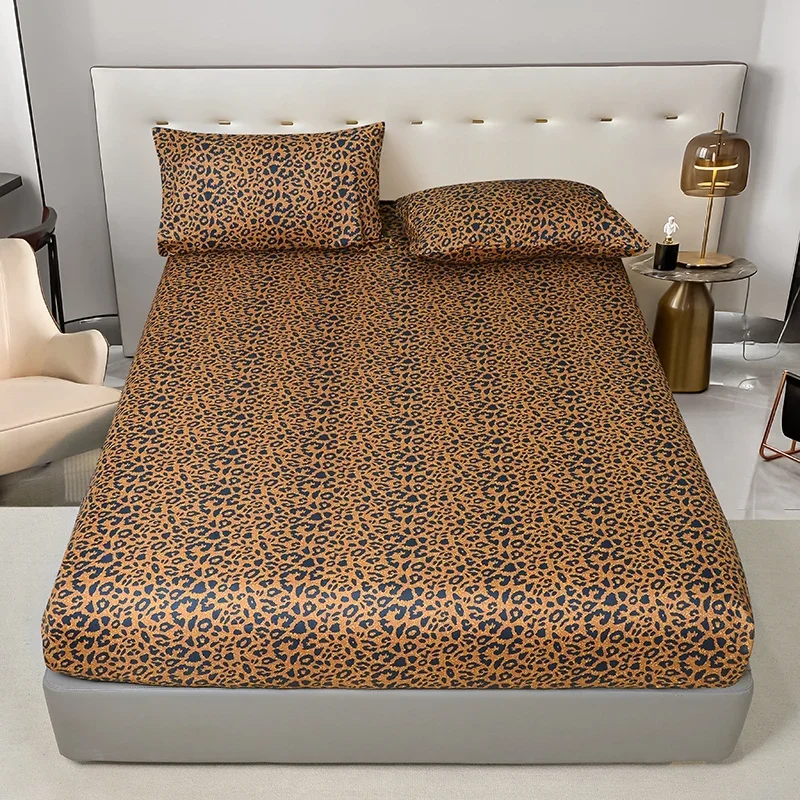 Wild Leopard Print Microfiber Bed Fitted Sheet - Comfort, Hypoallergenic, Twin/Full/Queen/King Size, Add a Bold Statement 2