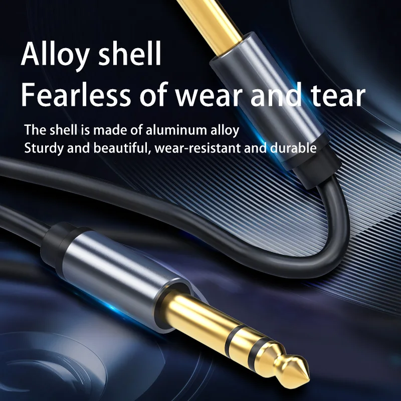 Premium Audio Cable - 6.5mm Jack for Guitar, Mixer, and Speaker - Available in 1m, 3m, 5m Lengths