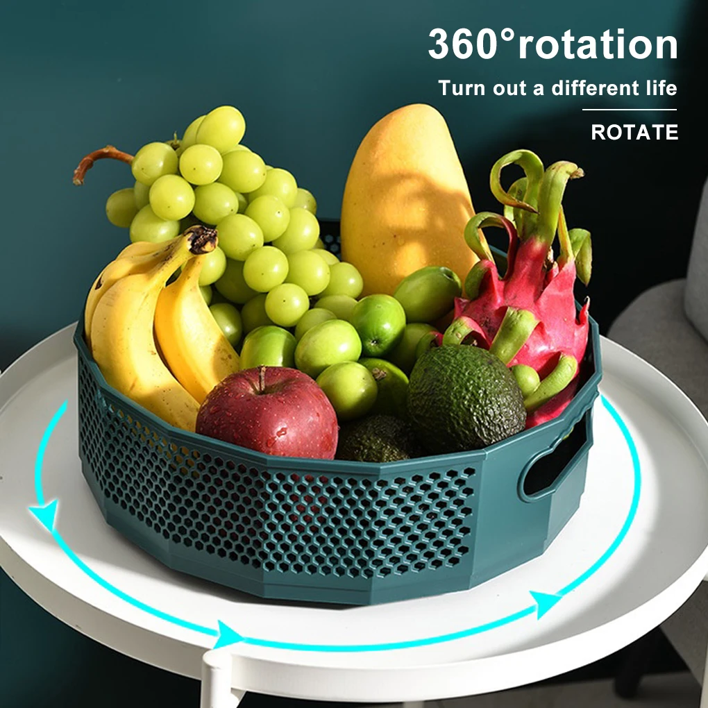 Kitchen Spice Turntable Seasoning Condiments Rotating Serving Tray Bathroom Storage Basket Shelf Organizer Black Large 2