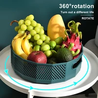 Kitchen Spice Turntable Seasoning Condiments Rotating Serving Tray Bathroom Storage Basket Shelf Organizer Black Large 2