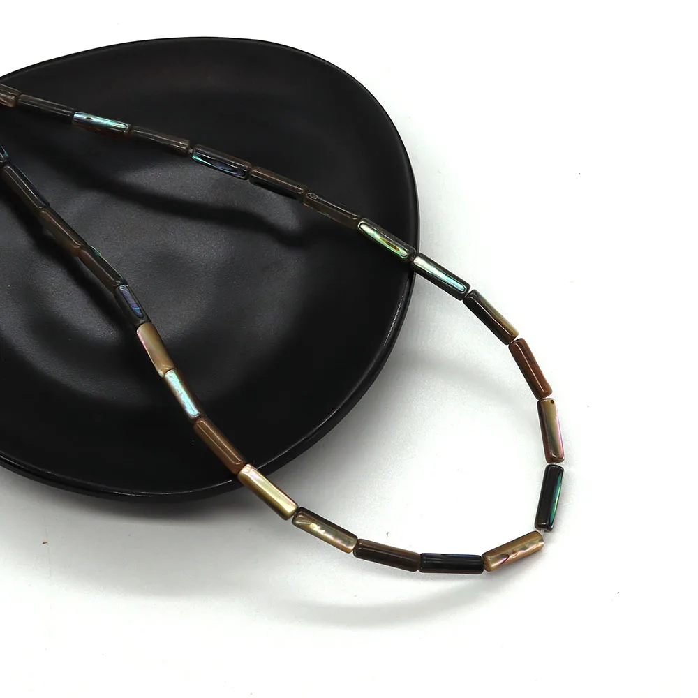 One Share Through Hole Tube Beads Abalone Shell Jewelry Natural Shell Necklace for DIY Jewelry Accessories 4x13mm Charm Bracelet