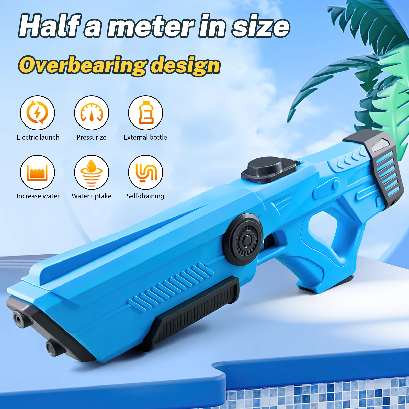 Electric Water Pistol Automatic High Capacity Water Gun Water Fight Toys
