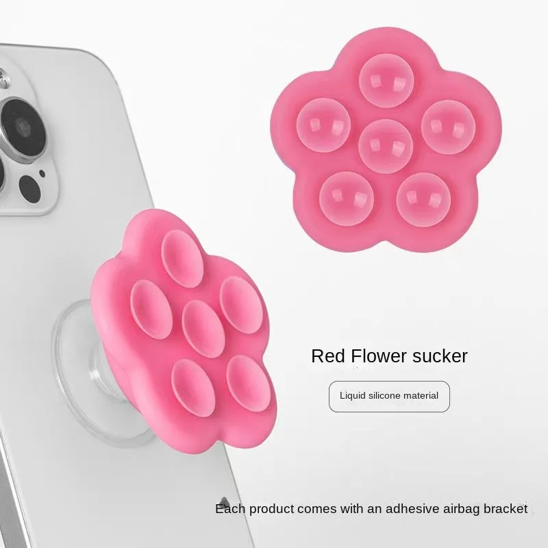 Flower Suction Cup Silicone Phone Grip and Stand with Foldable Design