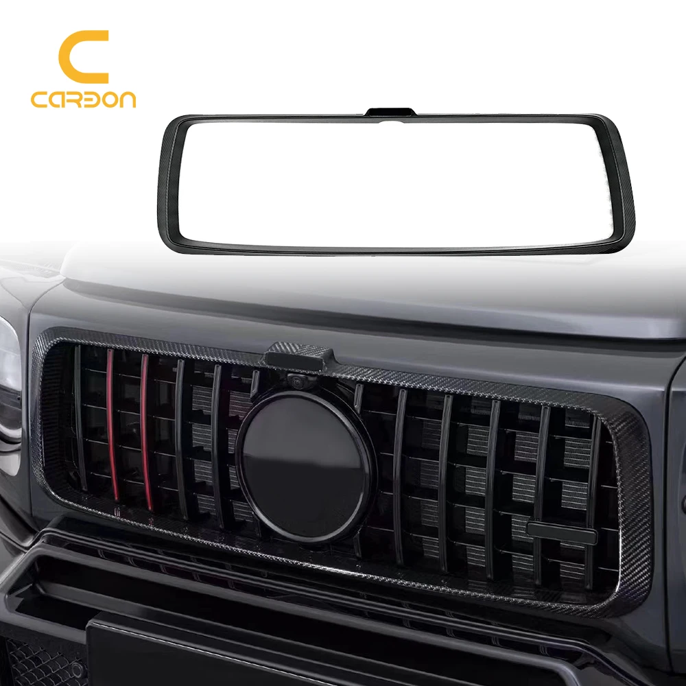 

Dry Carbon Fiber Front Bumper Grille Mesh Cover Outer Frame Cover For Benz G w464 G63