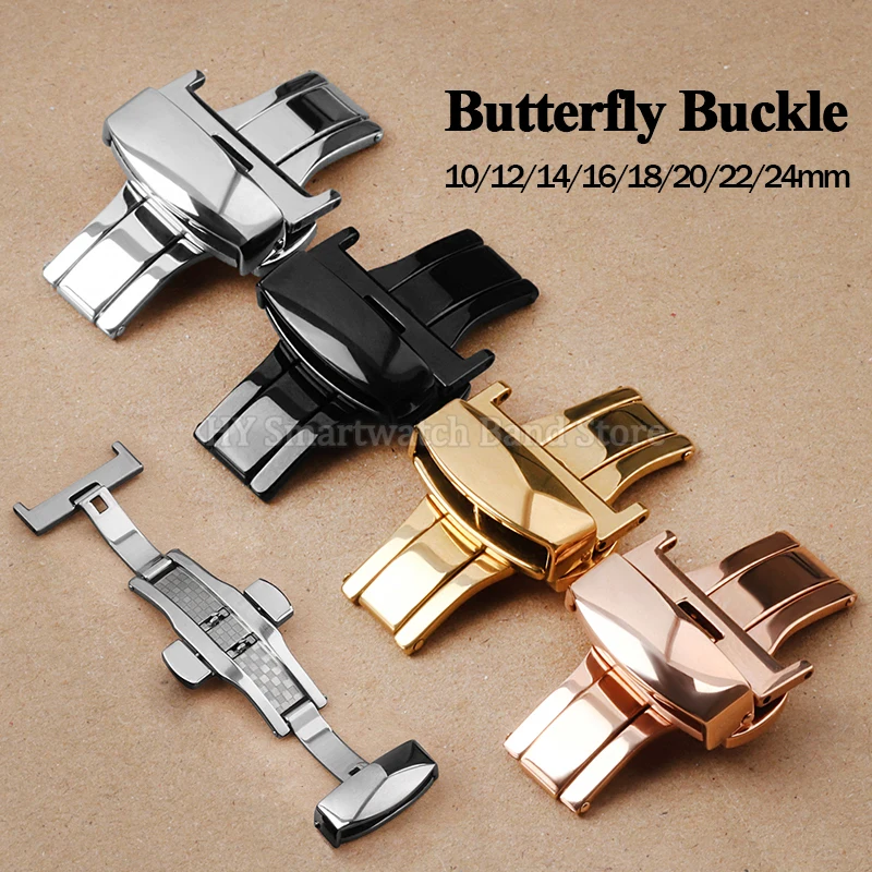 Stainless Steel Butterfly Buckle Folding Clasp - Silver Watchband Accessory