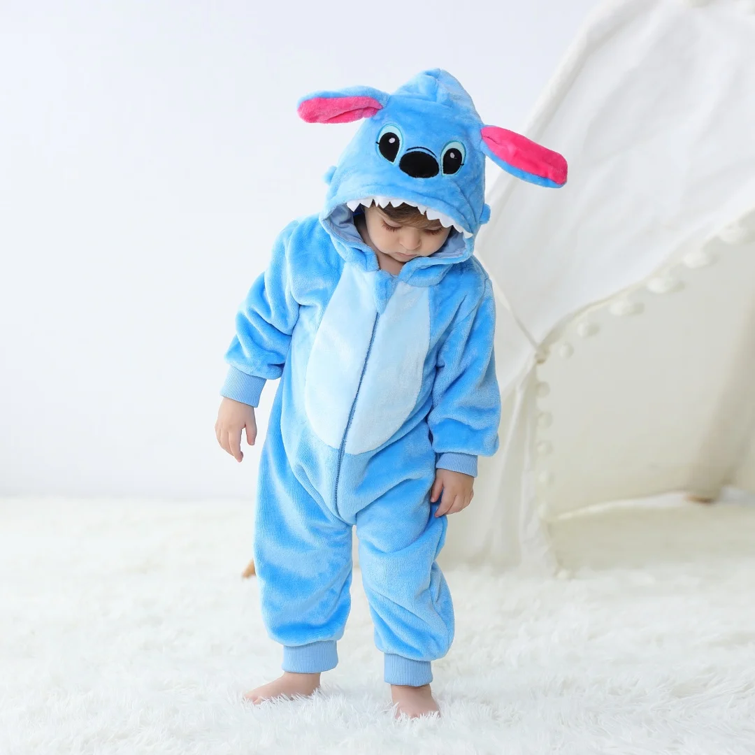 طفل Kigurumi غرزة الكرتون رومبير الرضع الاطفال الحيوان حللا طفل ملابس الفتيات الفتيان هالوين تأثيري منامة ازياء — صورة 1