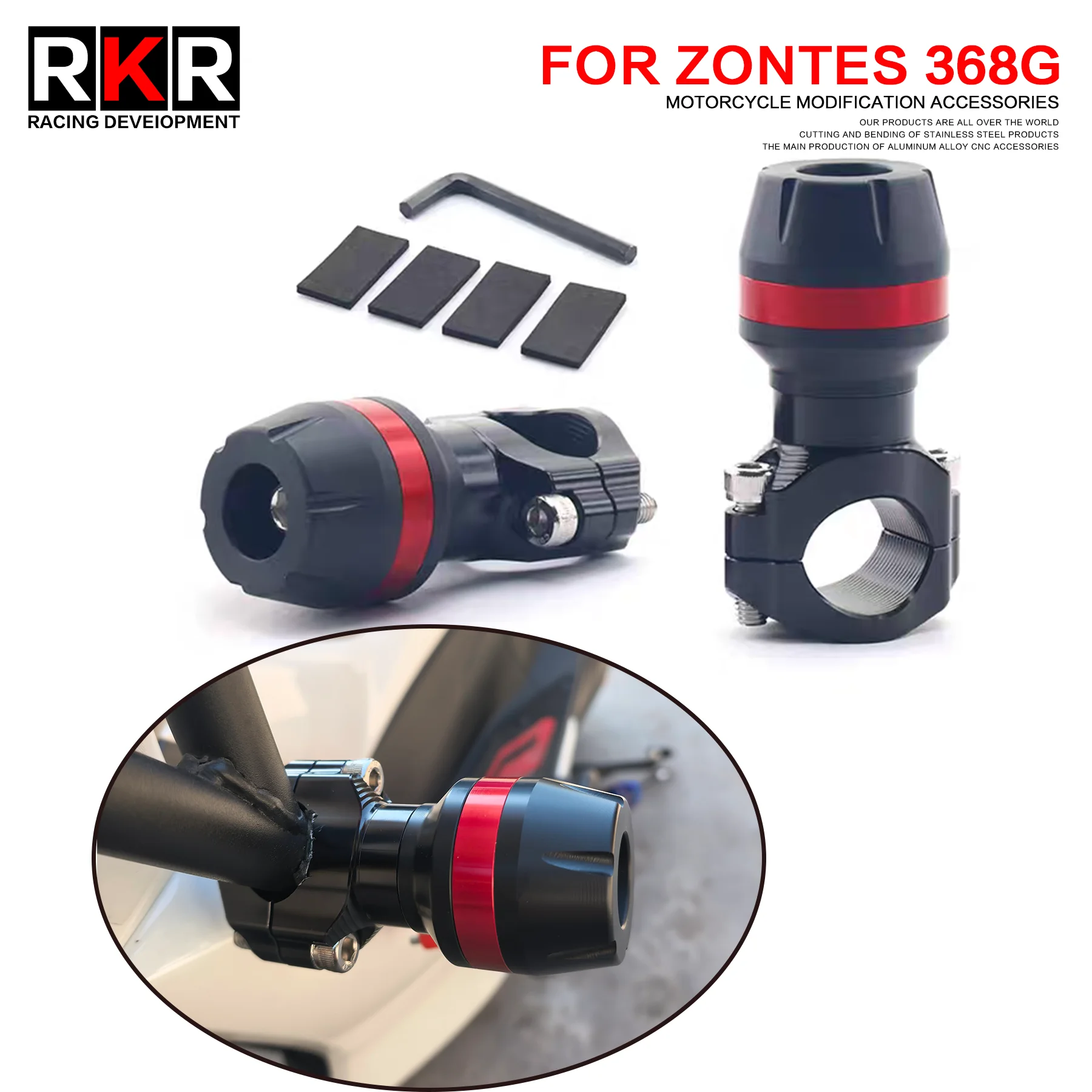 Para ZONTES 368G HAOJUE UFR150 UHR150 CNC, Abrazadera Universal para Motocicleta, Protección Contra Caídas, Deslizadores de Marco para Scooter Eléctrico, Almohadillas Anticaída