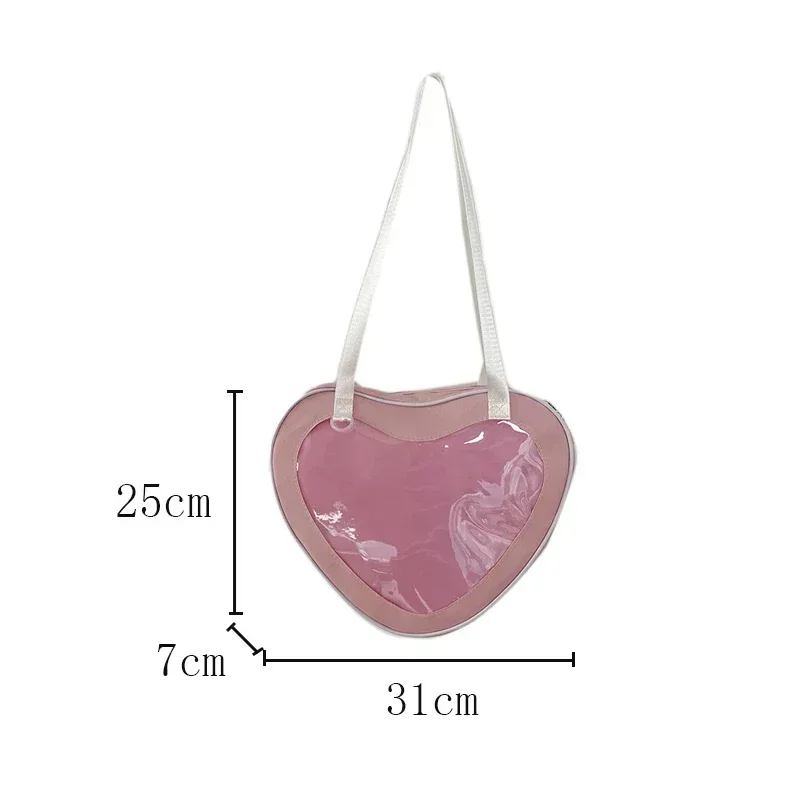 Love Heart Design Itabag Women 2026 New Transparent Crossbody Bags Girls Purses and Handbags Ita Bag for Girls JK Uniform Bag