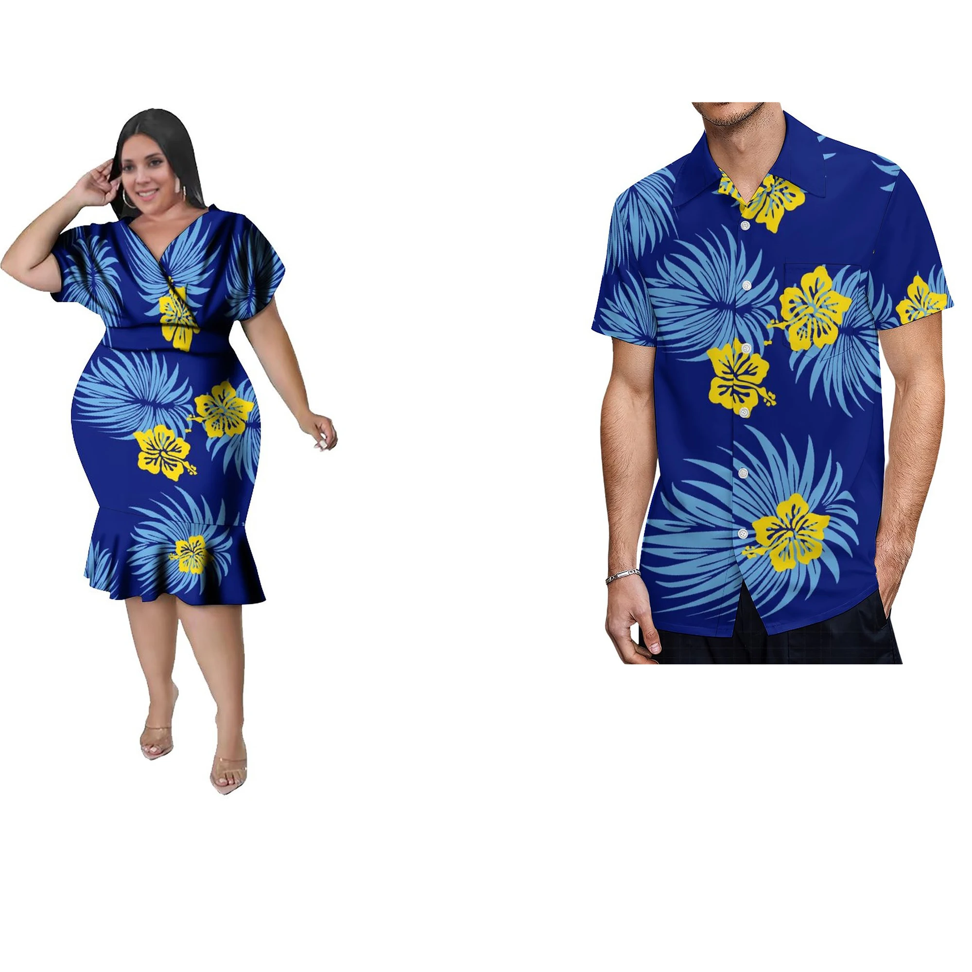 

Customized Women's Dress Polynesian Printed Vintage Dress Party Party Party Birthday Gift Elegant Lotus Leaf Skirt Dress