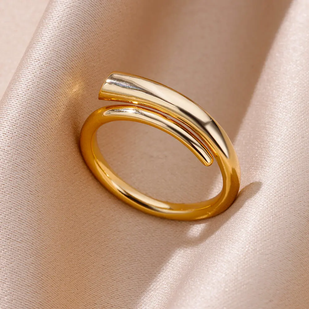 Glossy Stainless Steel Rings for Women