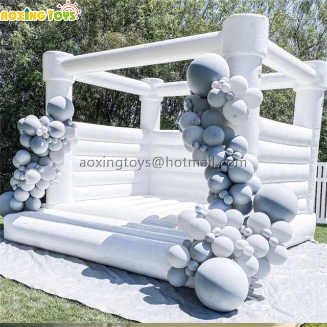 10FT/13FT/16FT Commercial White Wedding Inflatable Bounce House Combo Party Jumpping Bounce Castle With Blower For Kids Adults 4