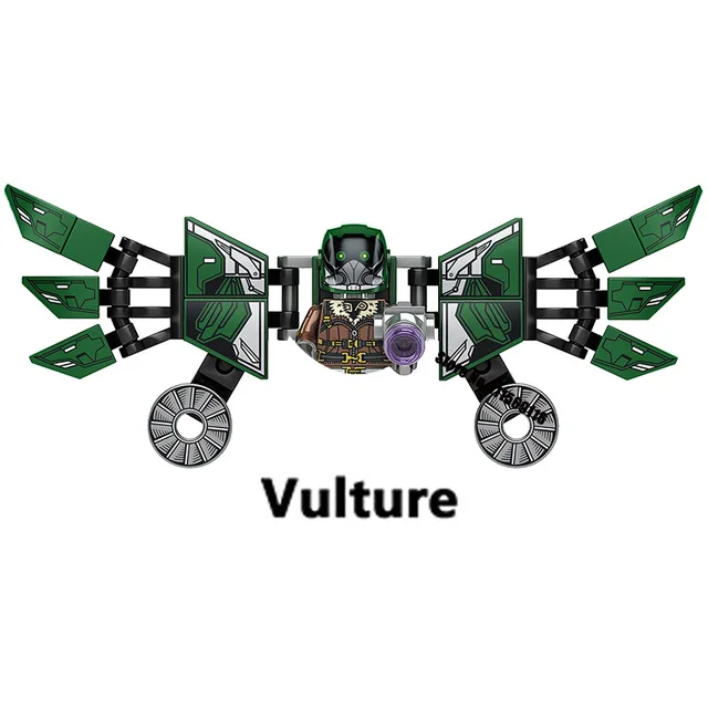 DISNEY Mysterio Doctor Octopus Spiderman Green Goblin Building Blocks Doctor Strange Sandman Lizard Action Figure Kid Toy Bricks M-KF1655