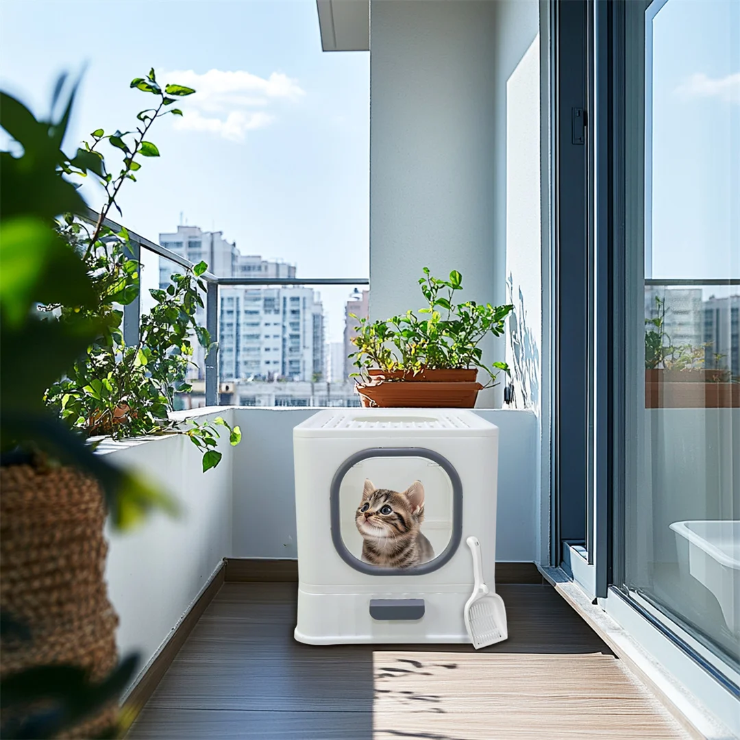 Foldable Top Entry Cat Litter Box 4