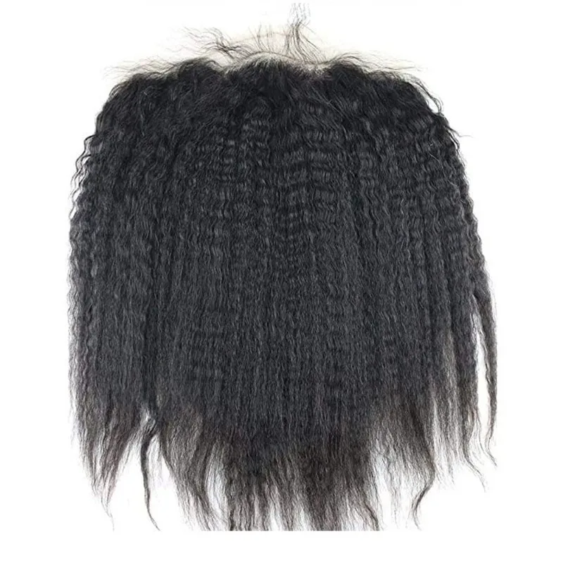 Kinky Straight 13x6 Lace Frontal Closure Human Hair Brazilian Virgin Hair Lace Closure Soft and Silky Pre-Plucked Hairline