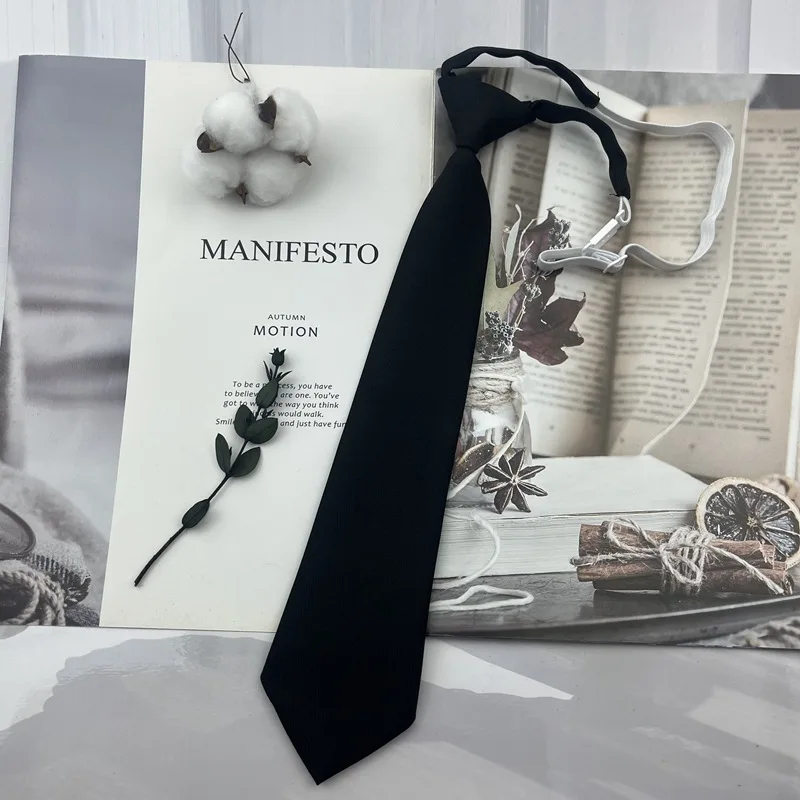 Brown Necktie - Trendy Solid Tie for College Students and Lazy-tie Uniforms