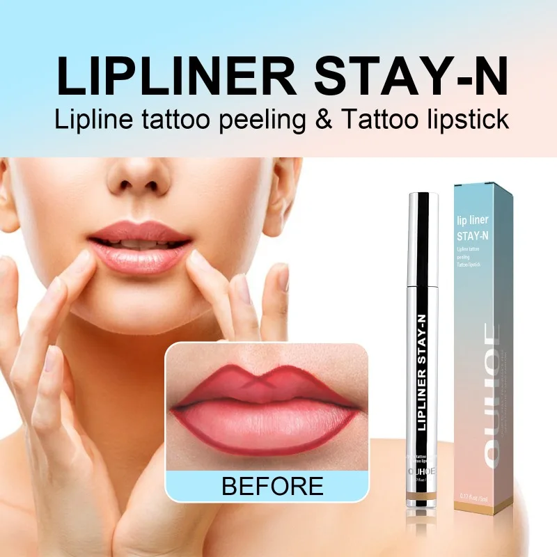 Close-up of precise lip line