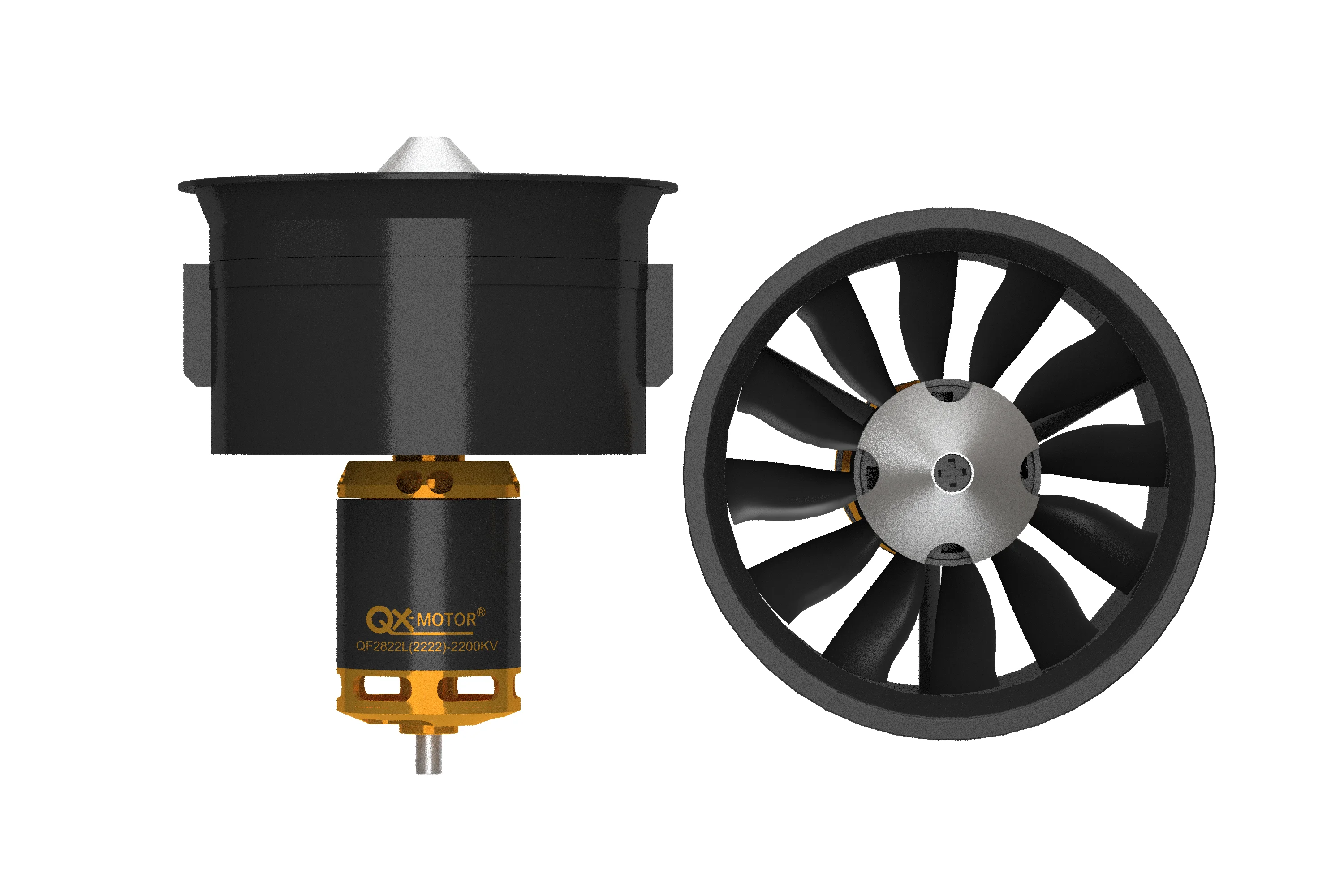 QX-Motor 64mm EDF 12 Pale Ventola Canalizzata Senza Motore Per Aeroplani RC - Foto 3