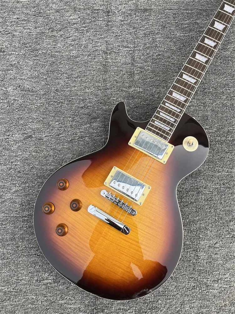 Left hand LP Electric Guitar Mahogany Body Flamed Maple Top Rosewood