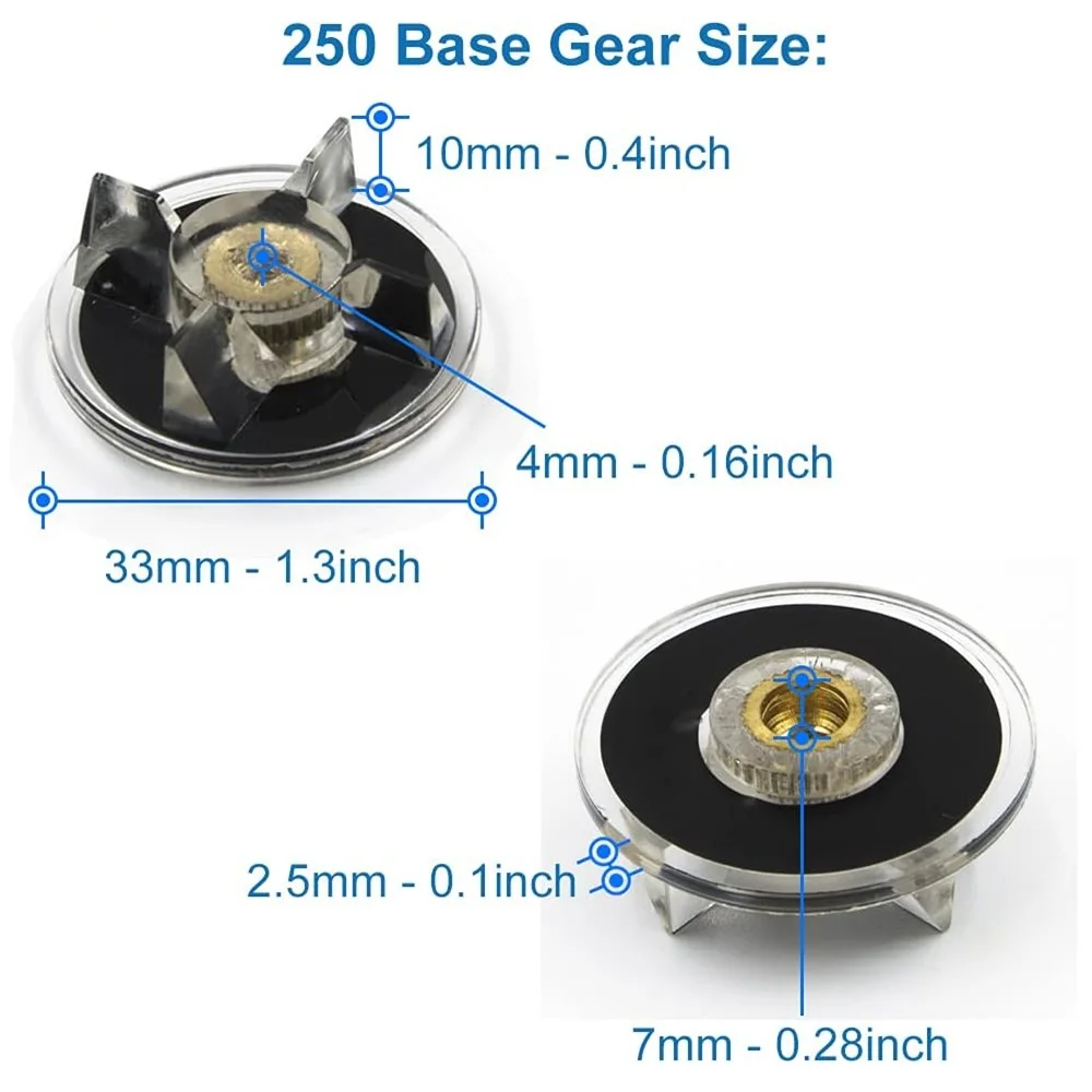 Replacement 4 base gears 4 blade gears clutch parts compatible with Magic Bullet MB1001 blender