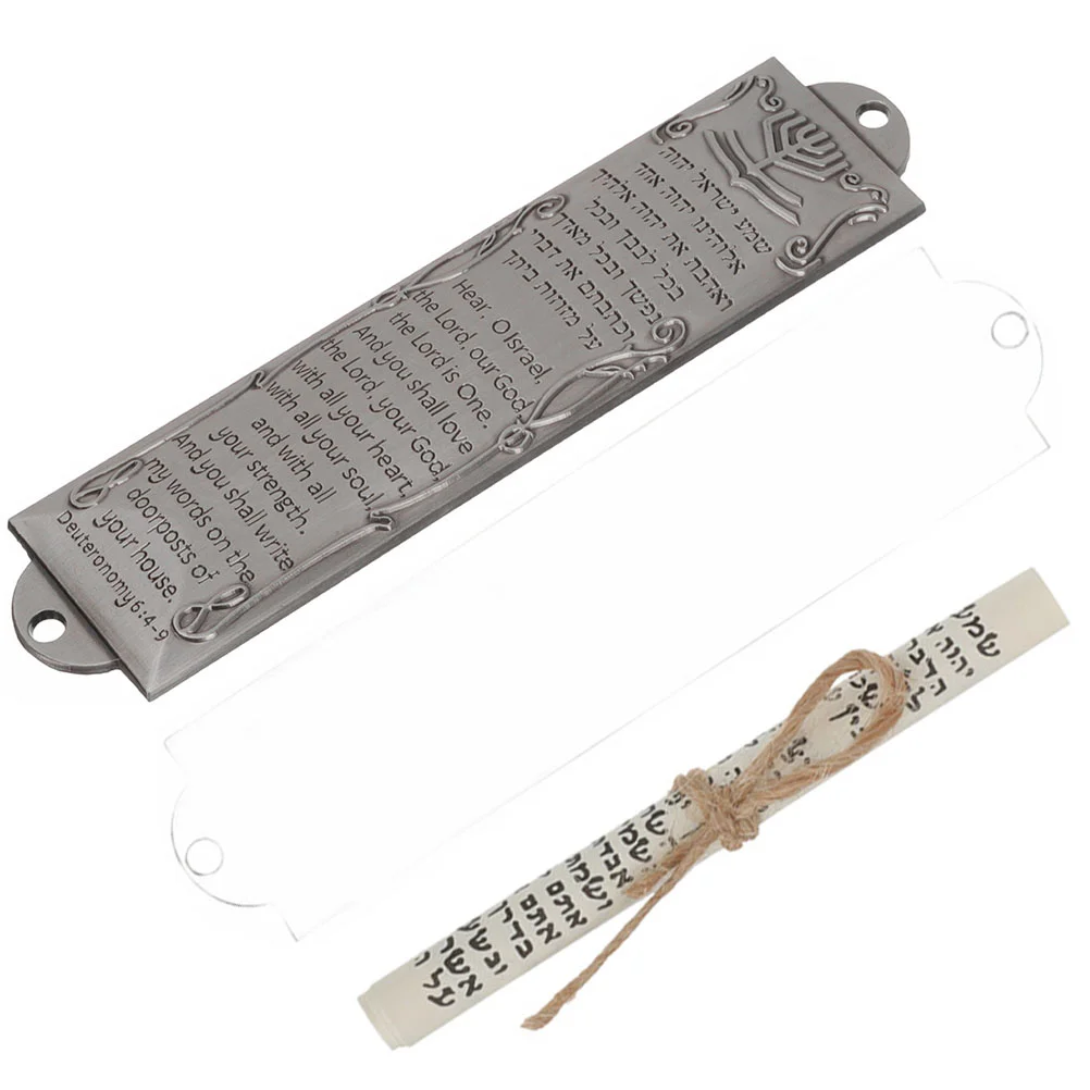 

Metal Mezuzah Judaica Door Mezuza Metal Plaque Religious Mezuzah With Scroll Land Metal Blessing Gate Pillar Holy Scrolls