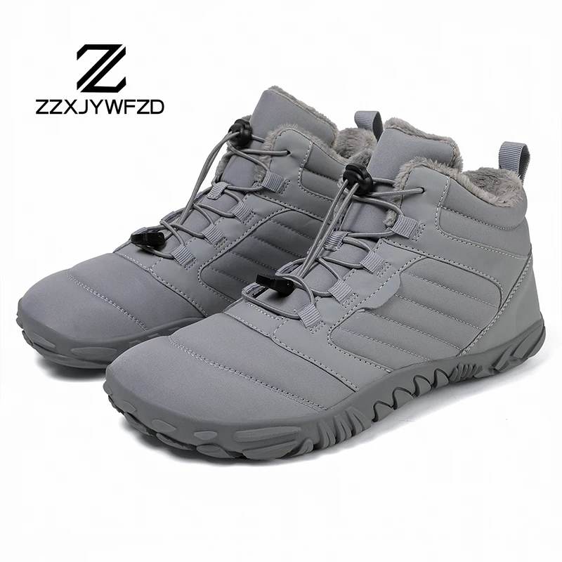 New Fashion Women Lightweight Winter Casual Sneakers Unisex Barefoot Warm Shoes Plush Snow Boot Outdoor Comfortable Cotton Boots