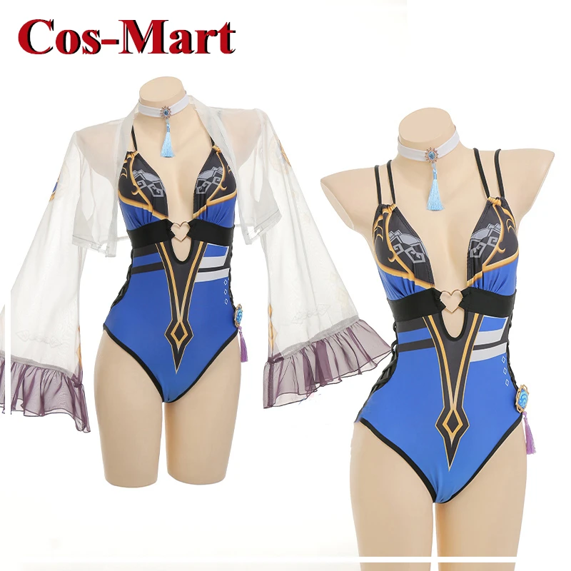 

Cos-Mart Game Genshin Impact Yelan Cosplay Costume Sweet Lovely Swimsuit Jumpsuits Summer Hot Spring Wear Role Play Clothing