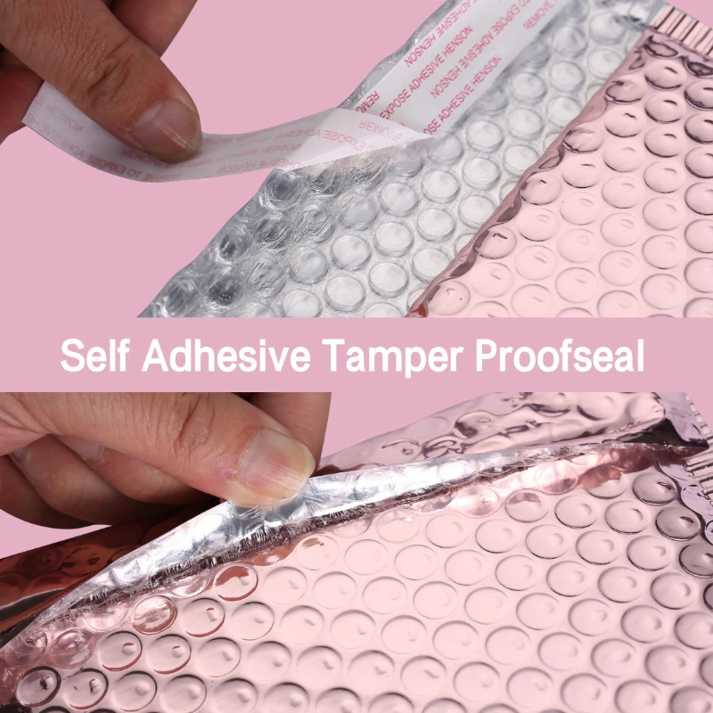 Rose Gold Bubble Mailers 10Pcs/lot Rose Gold Metallic Bubble Mailers Foil Padded Bags Aluminized Postal Bags Gift Packaging Padded Shipping Envelopes