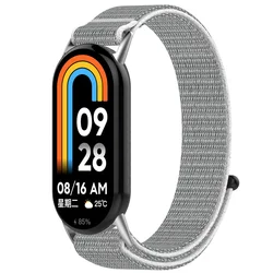 Nylon Loop Sport Strap Braided Bracelet Wristband Accessory - Mi band 8 9 10 (Grey)